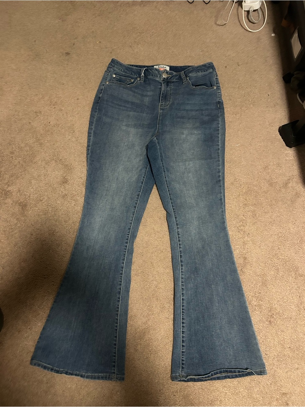 ARULA Women's Blue Flare Jeans - Washed Indigo